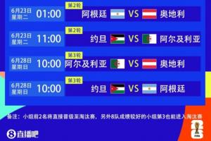 韩国vs捷克-10-梅西下场6天后！6月23日1点阿根廷vs奥地利，梅西有望独享射手王