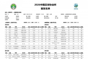 上海泽天vs成都蓉城首发：韦世豪、拜合拉木登场，帅惟浩替补